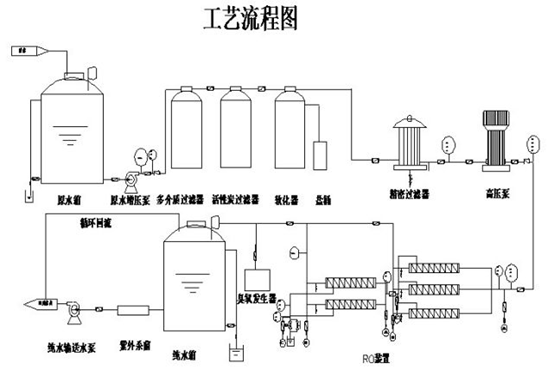 纯化水设备处理工艺流程图
